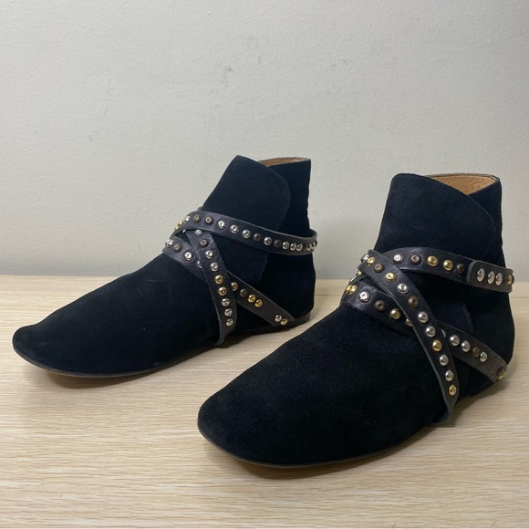 Isabel Marant Etoile Black Suede Hey Jude Ruben Studded Boots Booties 40 or 10 - Picture 11 of 11